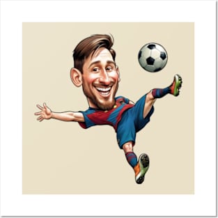 Man Kicking Soccer Ball Posters and Art